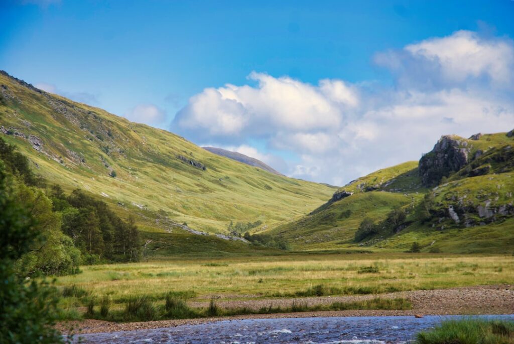 River winding through the green Hodder Valley countryside